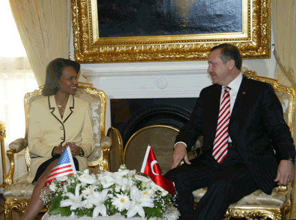 Condi Rice With Turkish Prime Minister Erdogan