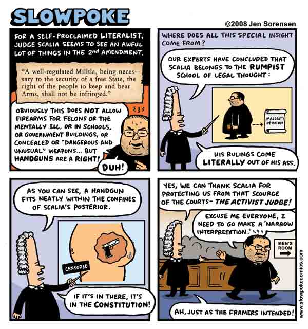 Slowpoke by Jen Sorensen: An Accurate Account Of How Scalia Made His Gun Decision