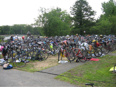 Bicycle Corral At Rensselaer Lake