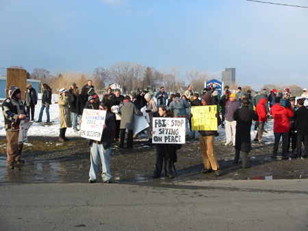Protesters At The FBI Fortress On McCarty Avenue, March 2004