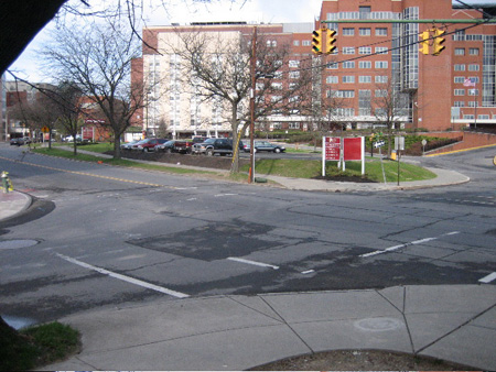 Where The Beaverkill Turns Left From New Scotland To Morris.  The Albany Med Complex Can Be Seen Above And Behind This Where The Beaverkill Turns Left From New Scotland To Morris.  The Albany Med Complex Can Be Seen Above And Behind This Intersection