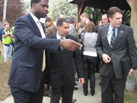 David Johnson At Left, Guiding The  Governor Through My Neighborhood Last Year