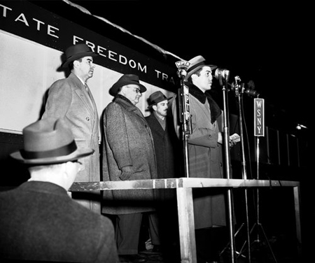 All In The Family: Gazette Owner John EN Hume Jr. Father Of John III, At The Mic 1949