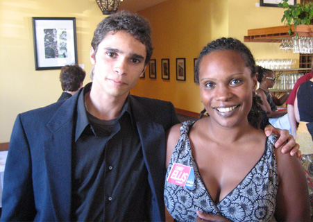 Veronica Horne With Her Brother And Campaign Manager
