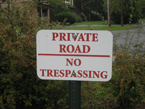 Private Road - No Trespassing