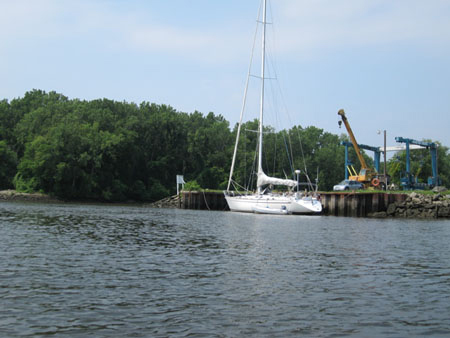 The Normanskill At The Left Of The BoatyardIsland Creek Park Early Morning After A Shower