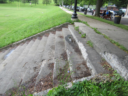 Unnecessarily Crumbling Steps In Front Of The Bath House