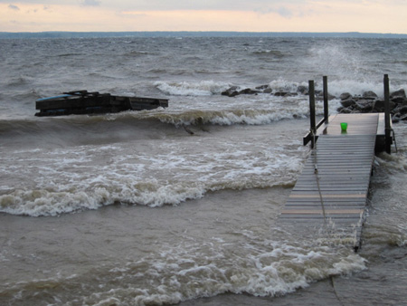 Docks Tossed By Waves On Great Sacandaga, 2011
