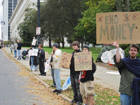 Occupiers And Supporters Along Washington Avenue