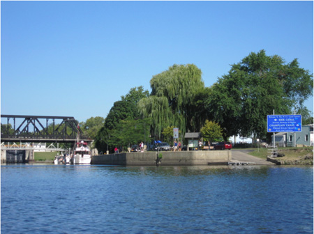 Paddling The Short Distance To The Waterford Boat Launch, At Left Of The Blue Sign