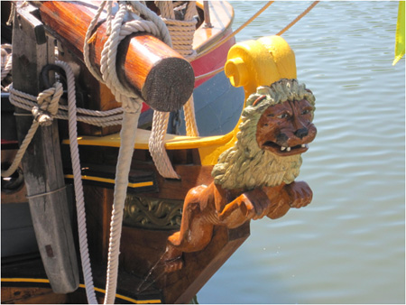 Figurehead At The Prow Of The Onrust.  Note The Cobwebs At The Feet.