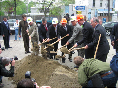 Local And State Politicians Congratulate Each Other For Receiving Obamamoney, At The Corner Of Morton And Delaware Avenues, April 2009 