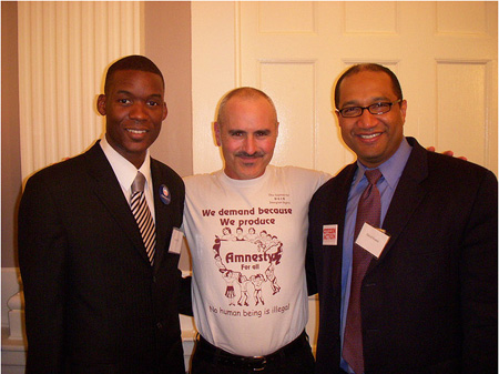 Corey Ellis And District Attorney David Soares Flanking Union Activist Guillermo Perez, 2008