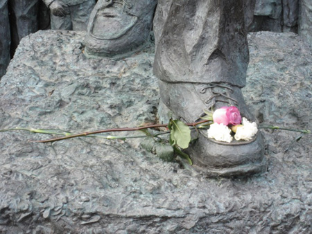 Flowers At Martin Luther King's Feet, Albany NY, 2013