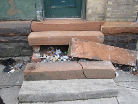 Sandstone Steps Deliberately Wrecked By A City Crew At Bathhouse #2