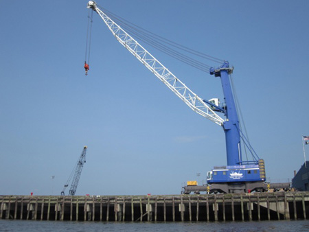 The Two Big Cranes At The Port Of Albany