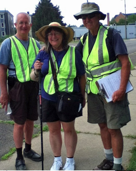 The Shirking Wife Poses With Jack Gilroy (Right, Holding Petitions) And Jim Clune Of Binghamton Who Walked With Him