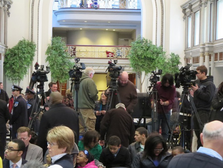 In Front Of The Media Platform