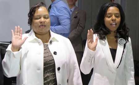 Vivian Kornegay And Dorcey Applyrs, Resplendent In White