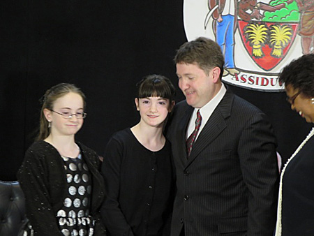 Jack Flynn (8th Ward) With His Daughters After Signing