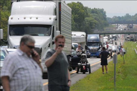 Summer Traffic Stalled On The Thruway Near Exit 23, August 2011