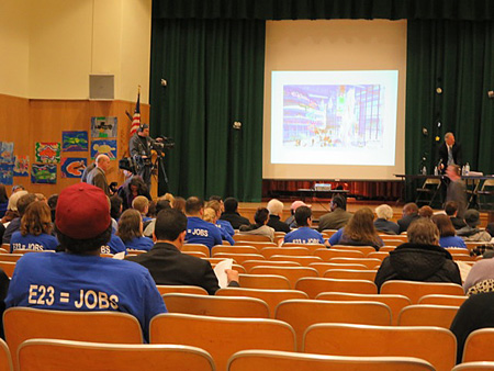 Giffen Public School Auditorium, Note The Blue T-Shirts E23 = JOBS
