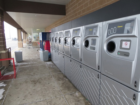 Fancy Recycling Machines Outdoors At The Shop Rite, But None Specifically For Shopping Bags