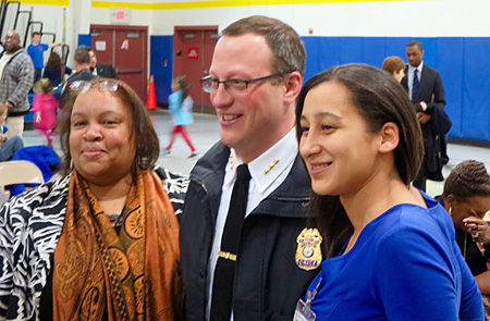 Chief Krokoff With First Ward Common Council Representative Vivian Kornegay And Danielle 