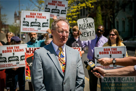 Dan Egan At A Rally To Oppose The Bomb Trains This Past May