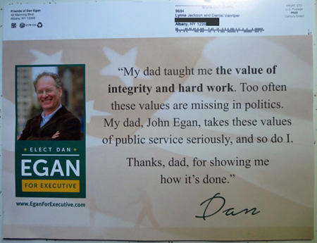 Recent Postal Mailing From Dan Egan, Arrived Father’s Day Weekend