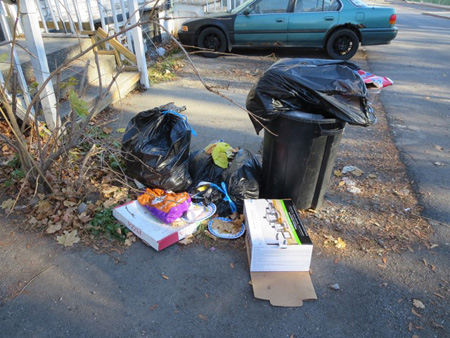 Not Neatly Bagged Garbage That Sits All Week On Catherine Street