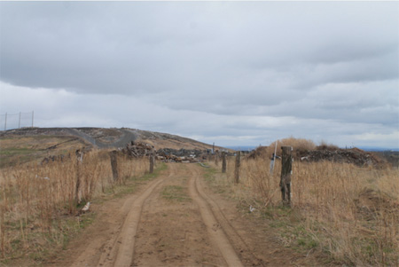 Standing On The Part Of The Rapp Road “Landfill” Undergoing “Restoration” Looking Toward The Newer Mountain Of Waste (Photo: Andy Arthur)