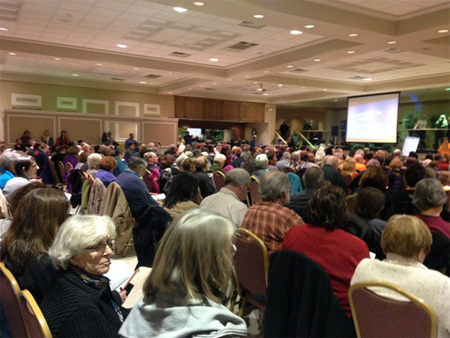 Voting Members Of Honest Weight Confront The Board At St. Sophia’s Church, Nov. 30