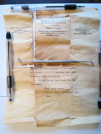 Life Insurance Premium Receipt For Elvira C. Lenge