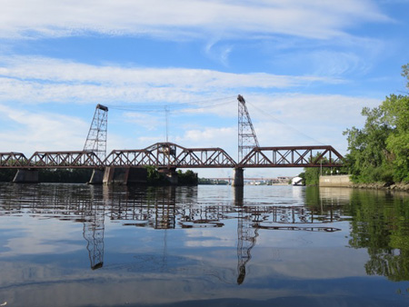 The Livingston Avenue Railroad Bridge, Note The Oil On The Water