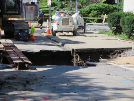 One End Of The Hole On south Lake Street At Elberon Place