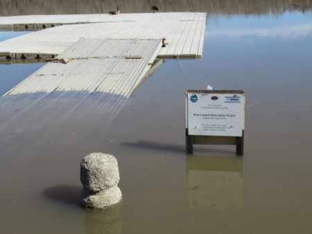 High Water On The Hudson At The Albany Boat Launch