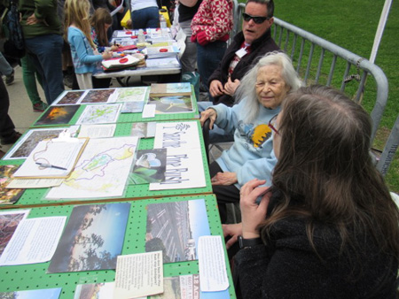 Save The Pine Bush Table, Rezsin Adams With Blue SPB Sweatshirt, Earth Day Science March, Albany NY