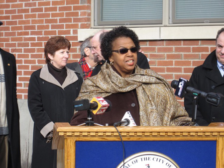 Carolyn McLaughlin On Alexander Street In The South End, Then Treasurer Sheehan Listens, 2012