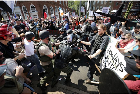 Outnumbered Patriots Stand Up To Neo-Nazis, Charlottesville Virginia, August 2017