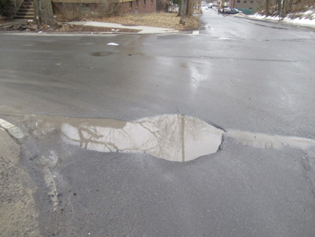 The State Of New York Fiber Optic Cable Junction After Rain Or Snow Melt