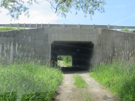 Approaching The Stylababrack Road Thruway Underpass, Seen Through A Dirty Windshield