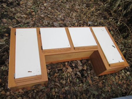 Ugly Old Water Damaged One Piece Cabinets Sitting In My Backyard Waiting For Trash Day