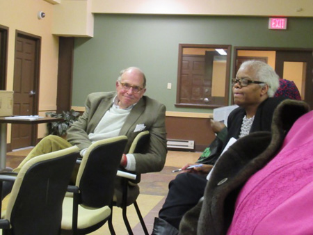 Chuck Houghton, Chairman Of The Albany Water Board And Joanne Morton, President Of The South End Neighborhood Association At The Creighton Storey Meeting