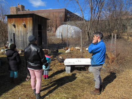 Ben Talks To Visitors At The Chicken And Duck Pen