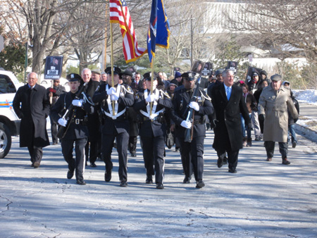 Color Guard Followed By A Big Herd Of Politicians