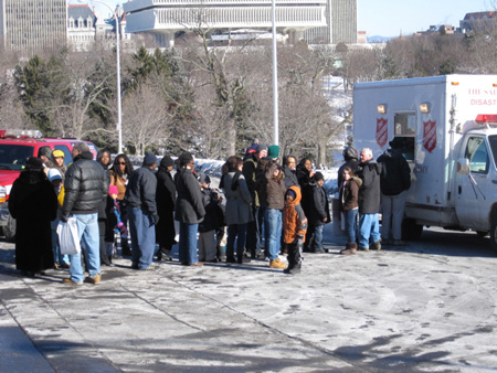 Lining Up For Free Hot Chocolate And Donuts