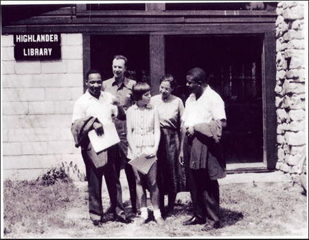 Martin Luther King, Pete Seeger, Charis Horton, Rosa Parks, and Ralph Abernathy At Highlander Folk School, 1957