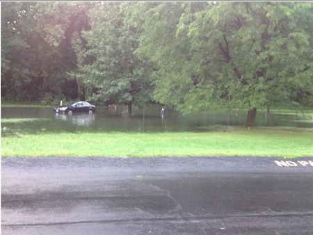 Flooding At Oneida Terrace Seen From Bishop Maginn School, Which Happens Several Times A Year