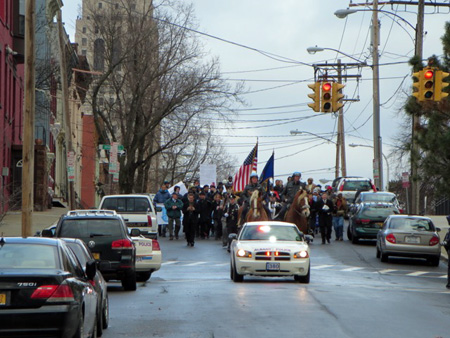 The Marchers Appear On South Swan Street